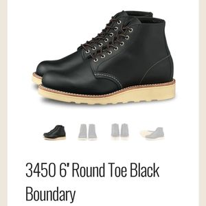 Red Wing Shoes 6" Round Toe in Black Boundary Size 6.5